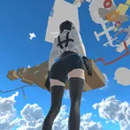 Girl runner jump up to heaven!