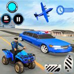 US Police limousine Car Quad Bike Transporter Game
